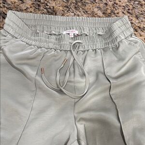 Skies Are Blue Sage Green Satin Pants